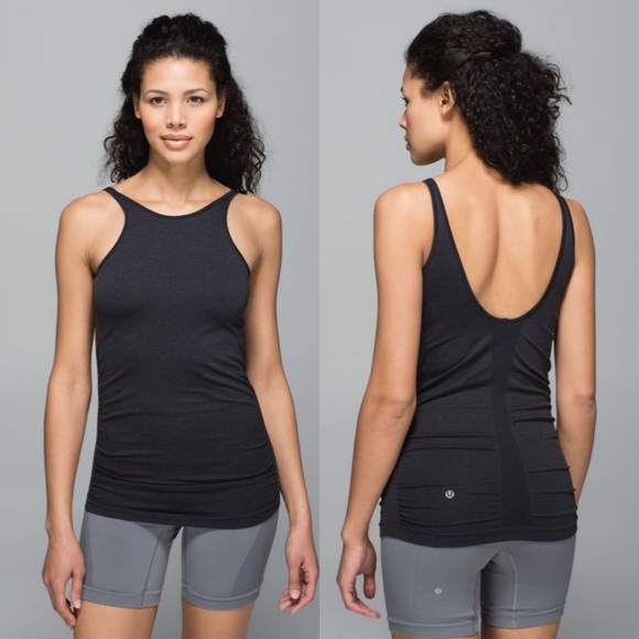 lululemon athletica Tops - Lululemon In The Flow Tank in Heathered Black - M
